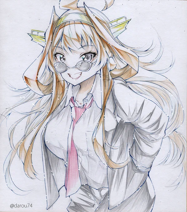 スーツガール金剛さん再び。やっぱり金剛さんはこんなラフな格好が似合うと思います。 