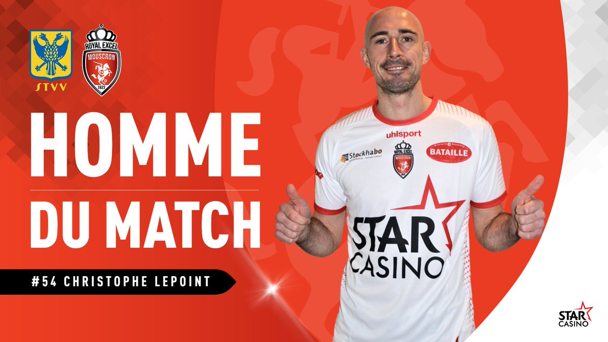 ExcelMouscron's tweet photo. #STVVREM ๐
Votre ๐๐ช๐ง๐ก๐ช ๐๐ช ๐ข๐๐ฉ๐๐ lors de la belle victoire face ร @stvv au Stayen ! (0-2)
#54 Christophe Lepoint pour sa premiรจre titularisation avec l'@ExcelMouscron ! ๐ฅ
Fรฉlicitations Christophe ! ๐๐ผ https://t.co/0G1s2gK9qb