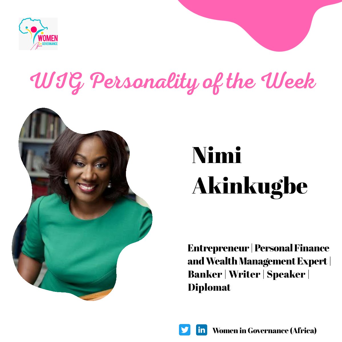 wig_africa's tweet photo. Hearty congratulations to Opunimi Akinkugbe who has been appointed as Nigeria's Ambassador to Greece.
WIG (Africa) wishes her all the very best in her new portfolio.
#wig
#wigoftheweek
#womeningovernance
#genderinclusion
#femaleleader https://t.co/eW5aa1xxzE