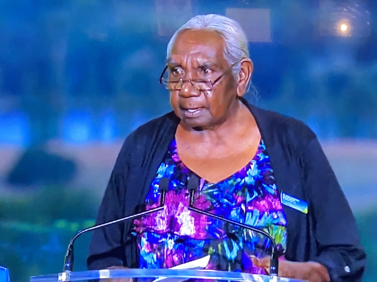 KarenMMiddleton's tweet photo. Such grace. Congratulations Senior Australian of the Year, Dr Miriam-Rose Ungunmerr Baumann AM. https://t.co/KqfPrMzBvK
