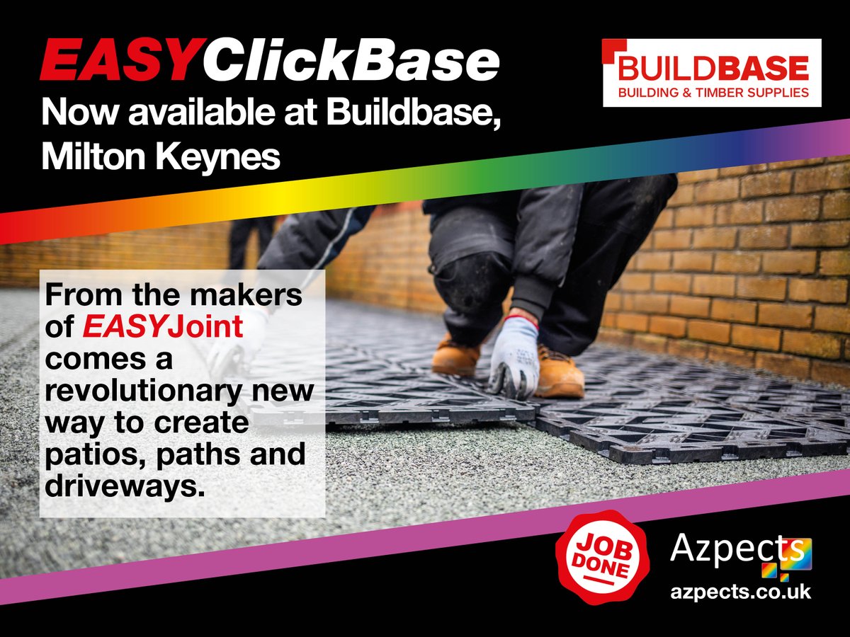 **NEW STOCKIST**
Our revolutionary #EASYClickBase is now available in #MiltonKeynes at <a href="/BuildbaseUK/">Buildbase</a> 
Simpson Road
Bletchley
Milton Keynes
MK1 1BB
01908 644222
Email: miltonkeynes@buildbase.co.uk 

Want to know more? Contact <a href="/AzpectsTom/">Tom Pearson</a>
Or visit azpects.co.uk