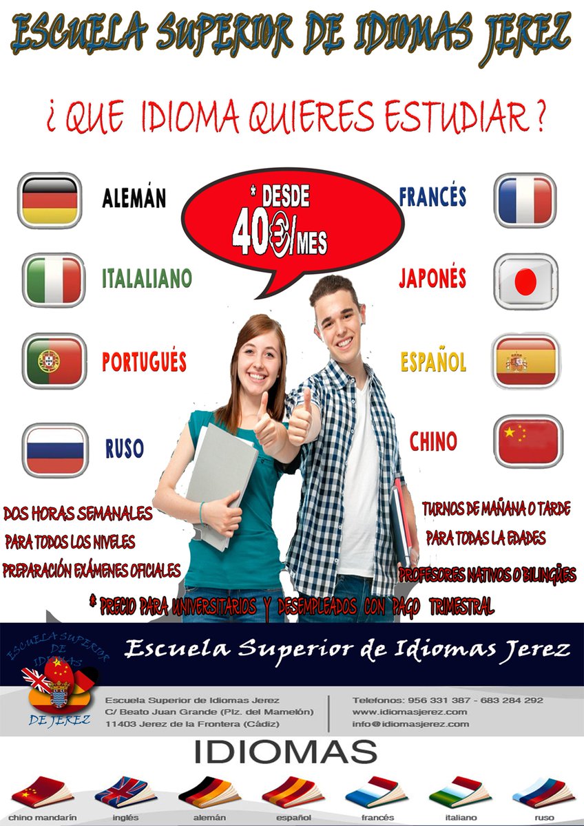 idiomasjerez's tweet image. Nuevos cursos en ENERO de idiomas, francés, alemán, italiano, español, chino o japonés. #cursosidiomas #cursosfrancés #cursosaleman #cursojapones #CursoChino