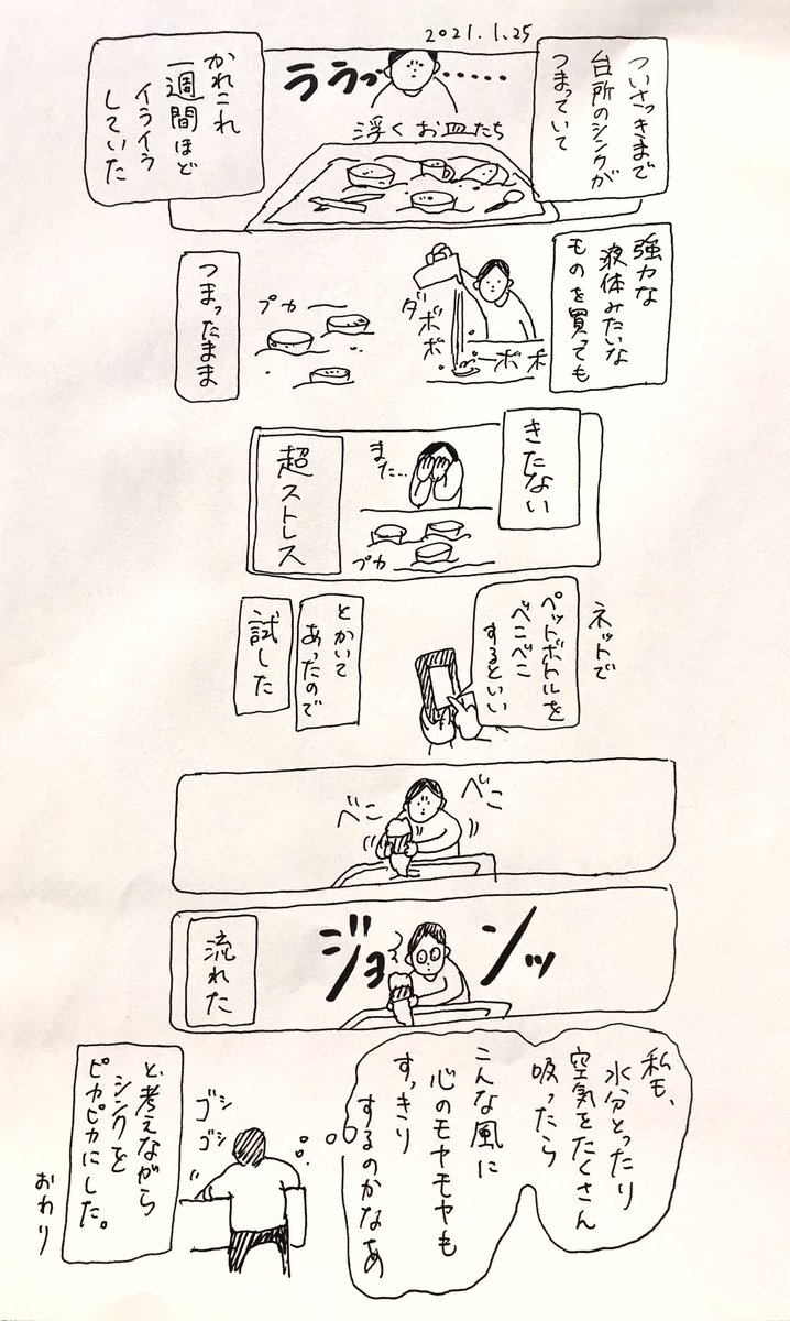 シンクのつまり

#なんでもない絵日記 