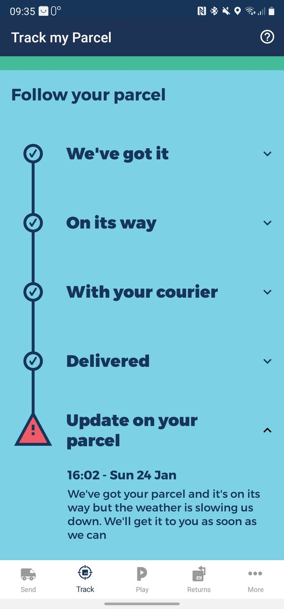 willygicks's tweet photo. @Hermesparcels your tracking says both delivered and delayed. My postcode won't work on your website or phone system to allow me to speak to someone, could you please contact me to let me know where it is. https://t.co/g3LID5yEL5