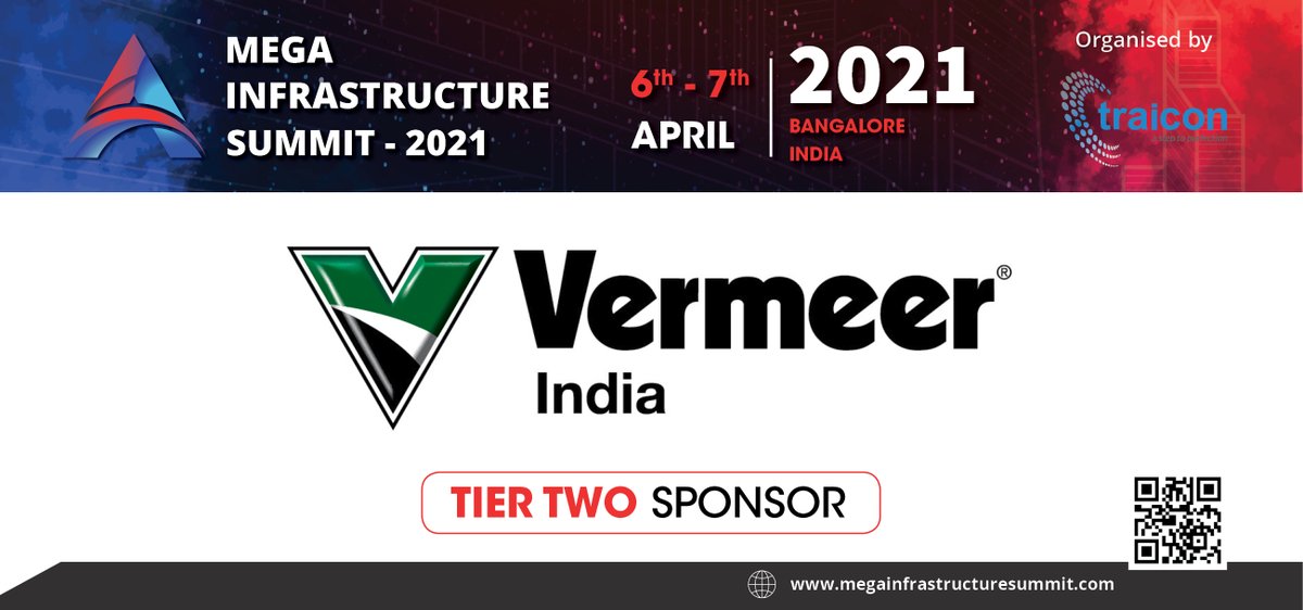 TraiCon_Events's tweet image. @IndiaVermeer is officially on board as TIER TWO SPONSOR for the Mega Infrastructure Summit at Lait Ashik Hotel Bangalore on 06 &amp;amp; 07 April 2021.

#MIS2021 #megainfrastructure #indiainfrastructure #physicalevent #construction #engineering #architecture #technology #VermeerIndia