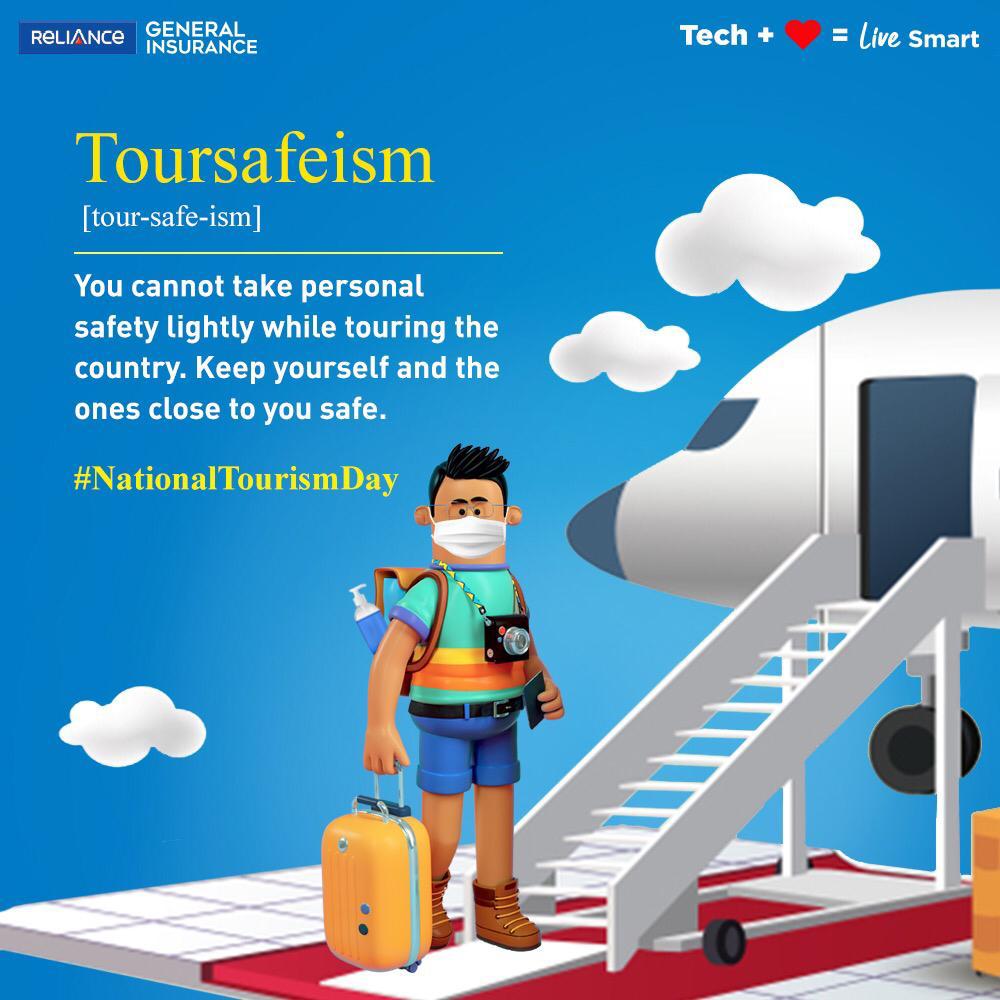 IndusIndGenIn's tweet image. This #NationalTourismDay, add “Toursafeism” to your dictionary.
 P.S. It’s okay to get clicked with your mask on :)

#RelianceGeneralInsurance #LiveSmart #Tech+❤️
#Tourism #Tour #India