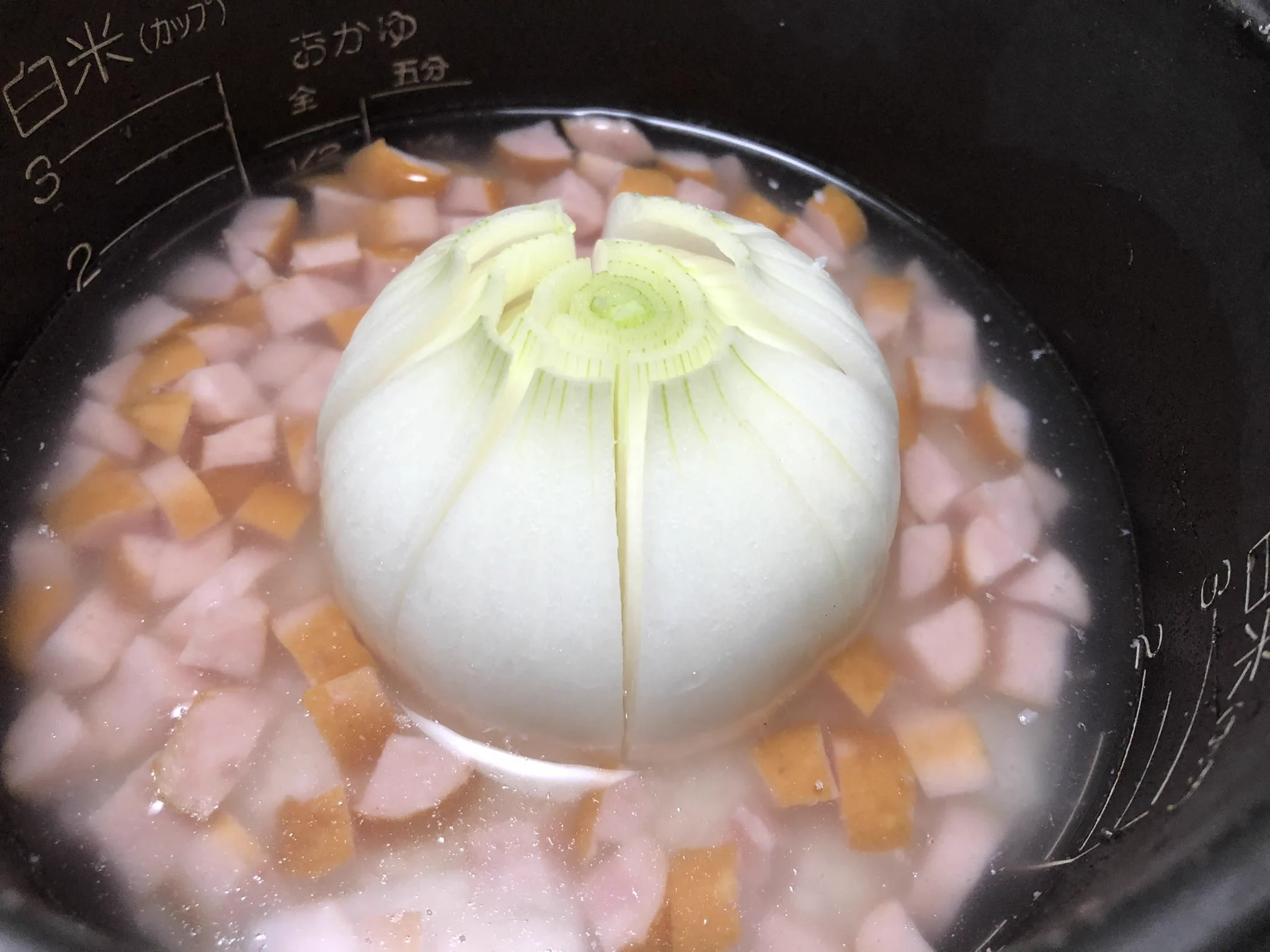 新玉ねぎを買ったら是非試したい！まるまる1個使って作る玉ねぎごはん！