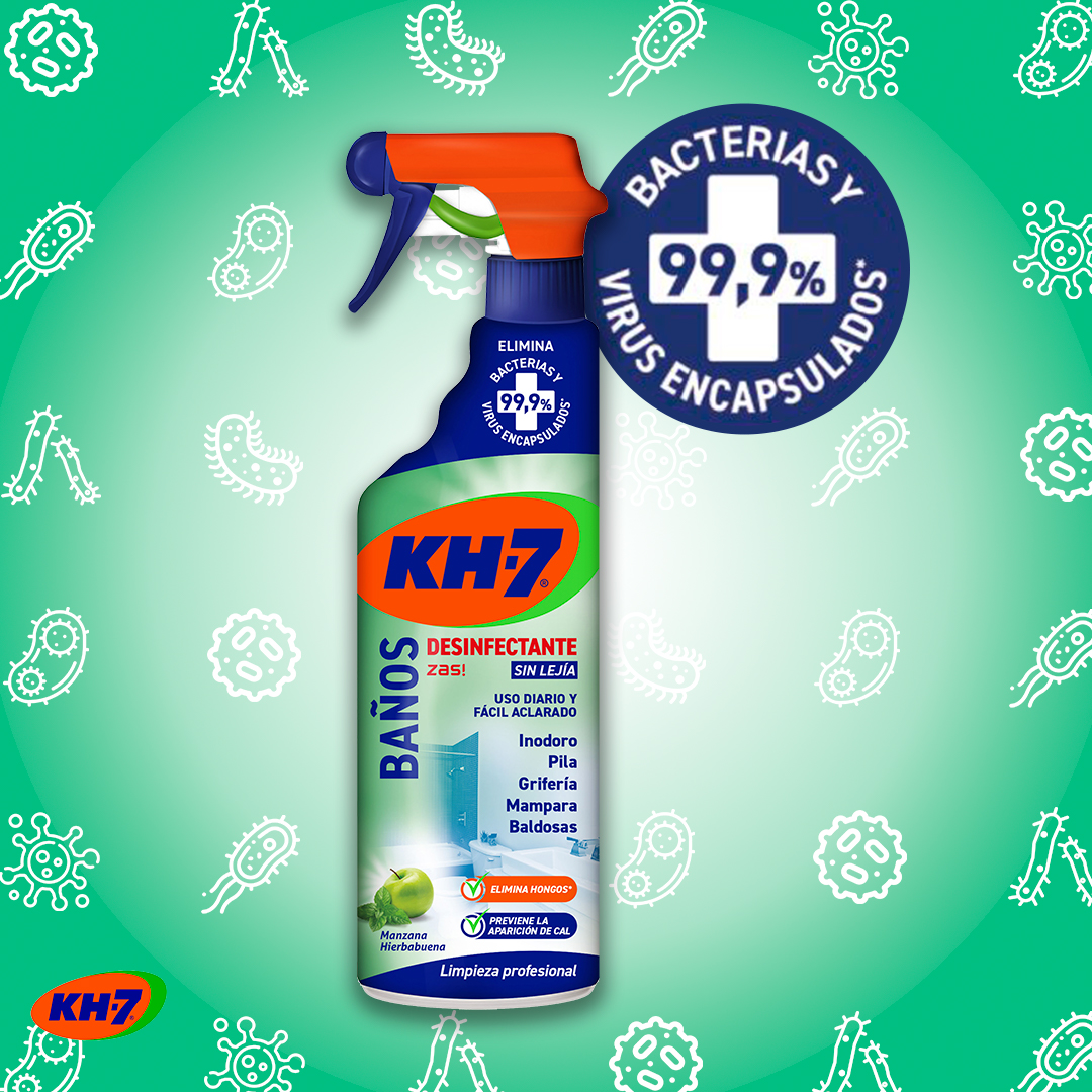 KH-7 on X: KH-7 Baños Desinfectante te ayudará a mantener a raya las  bacterias y los virus del baño. Máxima eficacia, mínimo esfuerzo! 😉🙌  #kh7enaccionlimpiezayproteccion #kh7 #baños #bañosdesinfectante  #desinfectante #limpieza #hogar