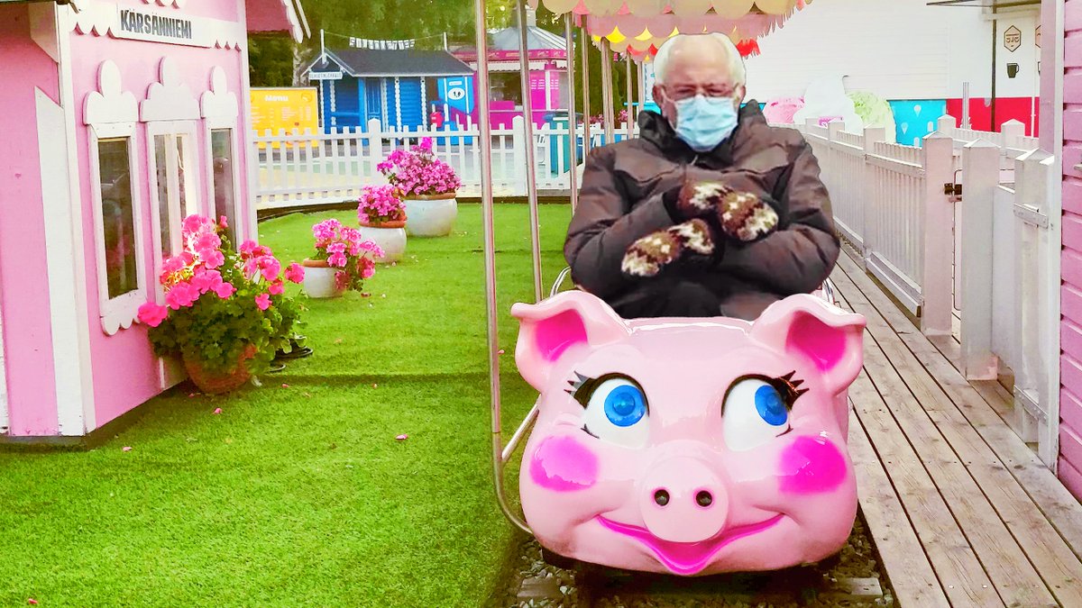 "Bernie tuu nyt pois sieltä. Se laite on alle 140-senttisille!" #Berniememes #Tampere #Possujuna #Särkänniemi