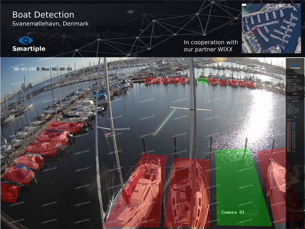 In cooperation with Danish company WIXX we have installed our Parkinto system for boat detection in Danish port Svanemøllehavn in the city of Copenhagen. This unique Smartiple solution can detect boats based on our AI technology usage. #port #marine #smartcity #smartcities