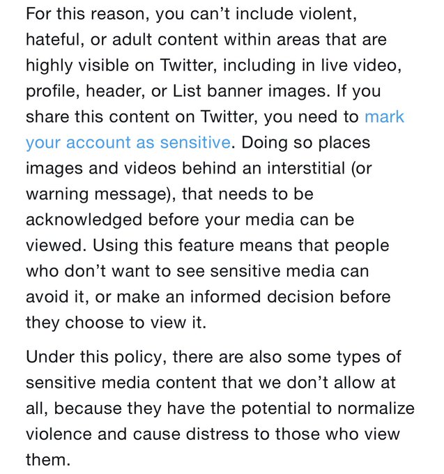 2 pic. Some TOS rules from Twitter.

No porn on live which means Periscope.
Mark your page as sensitive