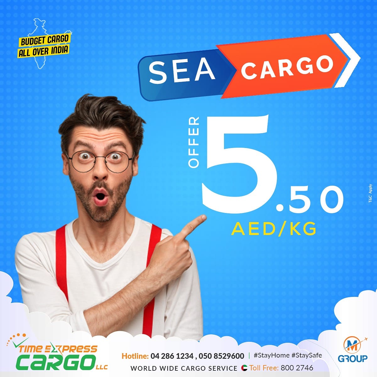 TimeExpress5's tweet image. **SEA CARGO SPECIAL OFFER**
Grab this amazing sea cargo offer, just 5.50 AED/KG.
T&amp;amp;C Apply
Contact us on : 050 8529600
WhatsApp : wa.me/971508529600
Toll Free : 800 2746
.
 #Transportation #Container #AirCargo #export #Import #Cargoship #FreightForwarding #timeexpresscargo