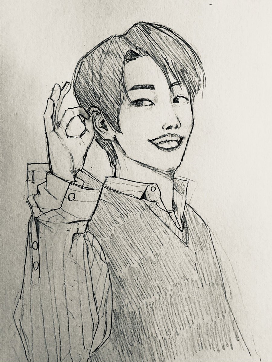 srry to my non kpop followers but I went through a Jake brain rot so u guys have to deal with it temporarily 

very rusty with my real ppl drawing skillsjdhfjf 
#ENHYPEN #ENHYPEN_JAKE 