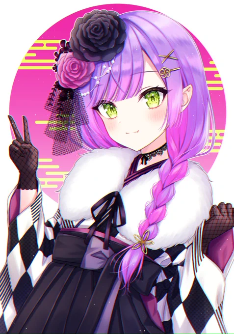 お正月衣装が可愛かった #TOWART #ホロライブ正月衣装 #常闇トワ 