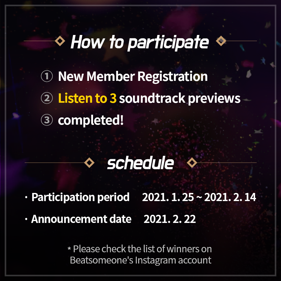 beatsomeone1's tweet photo. Beatsomeone new member promo 🎁
⠀
1️⃣ Go to Beatsomeone https://t.co/ssMNyeXJdo
2️⃣ Check the event page and Sign up
3️⃣ Listen to 3 soundtrack previews

#music #event #promotion #bangandolufsen #premiumspeaker #JBL #bluetoothspeaker #googlehommini #beatsomeone https://t.co/Q3Sofnx3D0