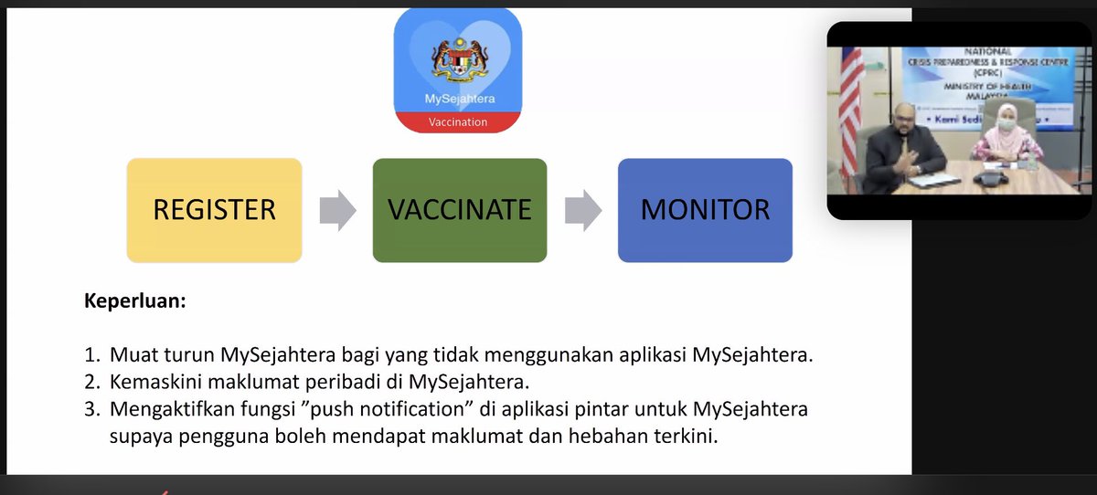 Melissa Goh On Twitter The Moh Team Took Pains To Drive Home The Importance Of Downloading The Mysejahtera App And Activating Push Notification Registration For Vaccines Opens End Of The Month The