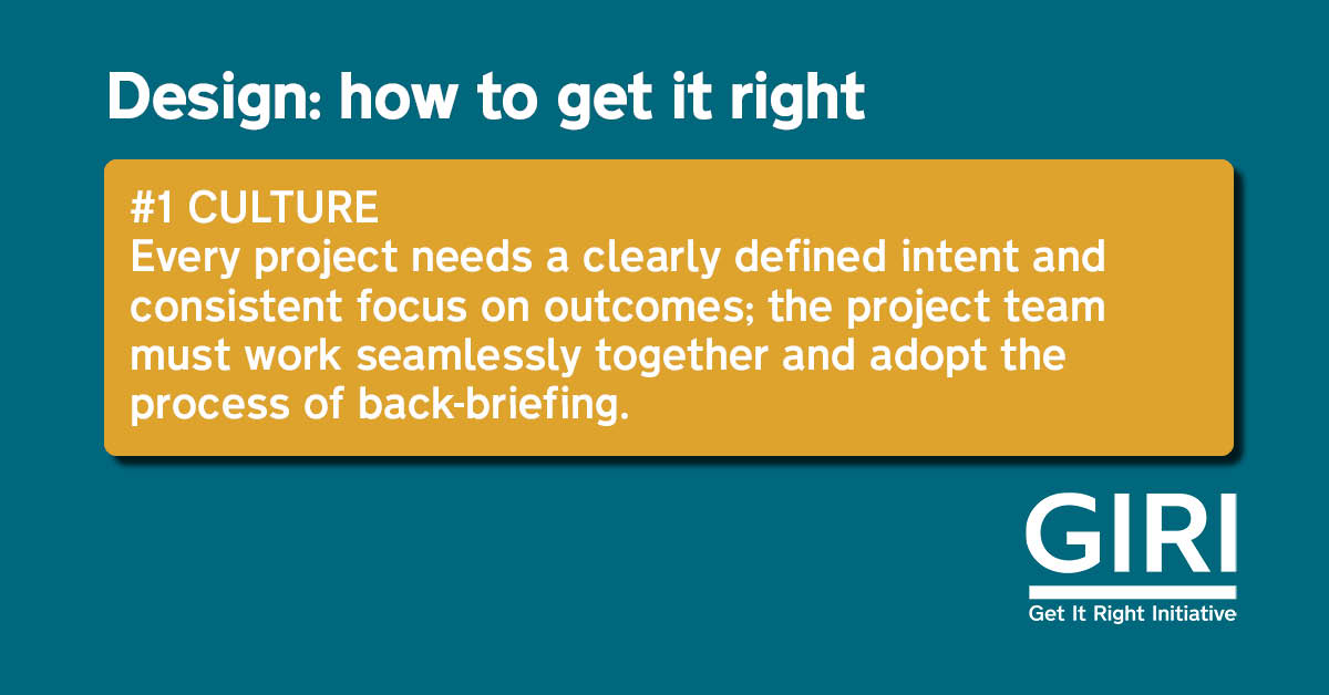 Recommendation No.1: get the culture right. #construction