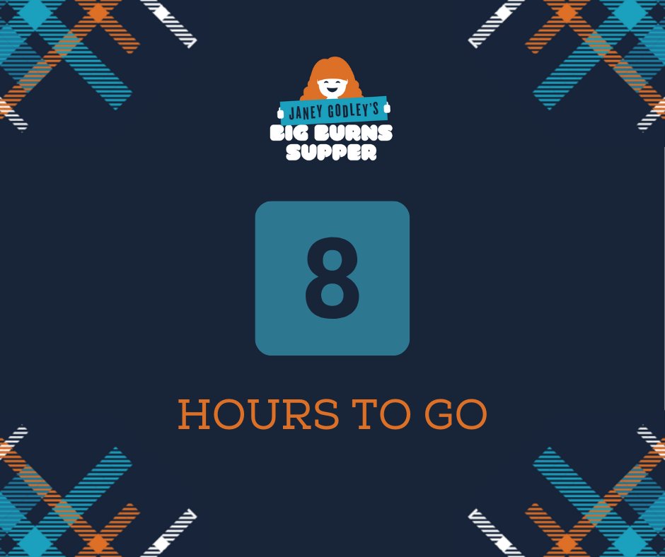 Eight hours to go until <a href="/JaneyGodley/">Janey Godley</a>'s Big Burns Supper, tune in free here at 7pm youtube.com/watch?v=dY6szn…