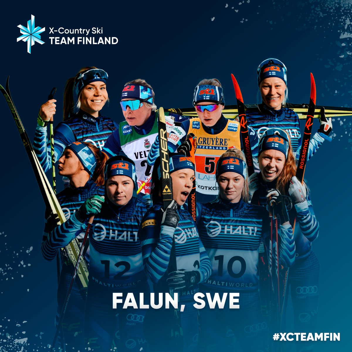 #XCTEAMFIN in Falun, SWE 🇸🇪

▪️ Jasmi Joensuu, Anne Kyllönen, Katri Lylynperä, Johanna Matintalo, Laura Mononen, Kerttu Niskanen, Vilma Nissinen, Krista Pärmäkoski, Riitta-Liisa Roponen

#hiihto #FISCrossCountry