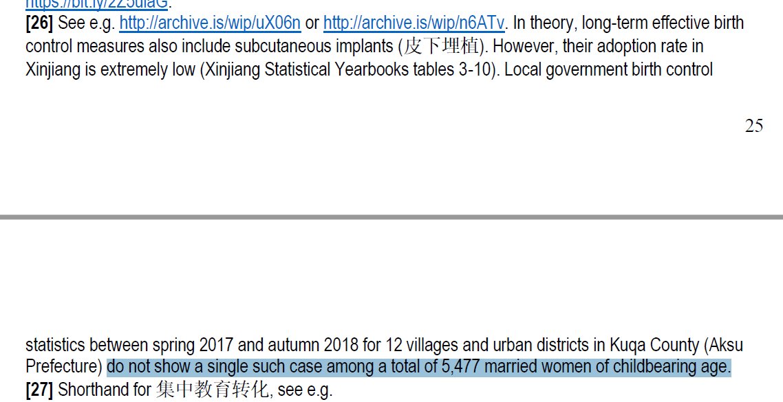 R1.1: It's interesting that some observations from the references actually contradict the genocide claim. For example, sterilization methods also includes subcutaneous implants, but this method is not used even once.