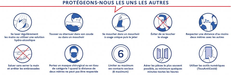 ⚠️Face aux variants #COVID19, + contagieux 📈, il nous faut redoubler de vigilance et renforcer nos #gestesbarrières 🙏. Les recommandations sanitaires évoluent en ce sens : s'assurer de la qualité de nos masques 😷 et augmenter les distances à 2m. FAQ 👉 bit.ly/2KJ5oJc