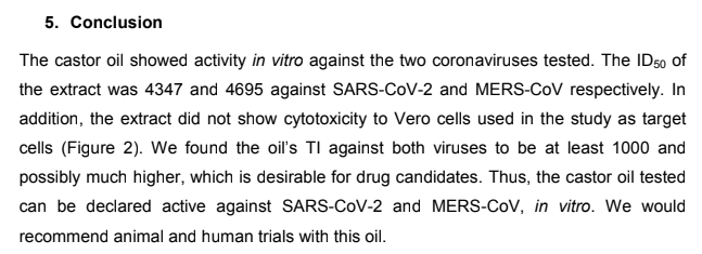 Finally, the product was tested with the CSIR in October 2020. The conclusion of the CSIR in relation to the oil extract was as follows:
