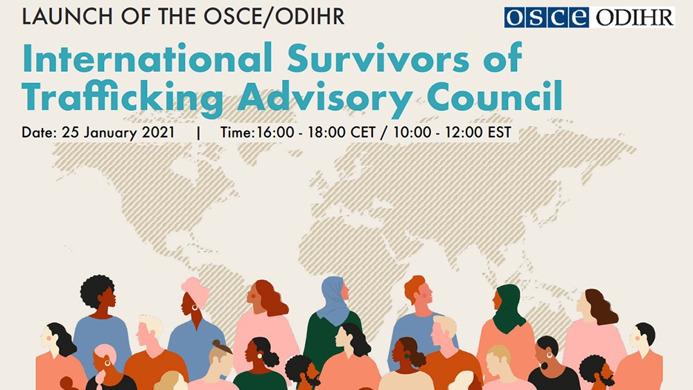 ODIHR is stepping up the fight against human trafficking today with the launch of an international advisory council made up of 21 survivor leaders from 14 #OSCE countries, to provide valuable advice on how to #endhumantrafficking #CTHB. Join us here 👉 bit.ly/3ogdff1.