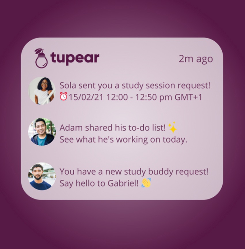#MondayMotivation Get the week off to a great start with motivation from your study buddy. Access eachothers to-do lists and goals and encourage one another to achieve!👏Sign up today at tupear.co #MondayMotivation #tupear #studybuddy #education