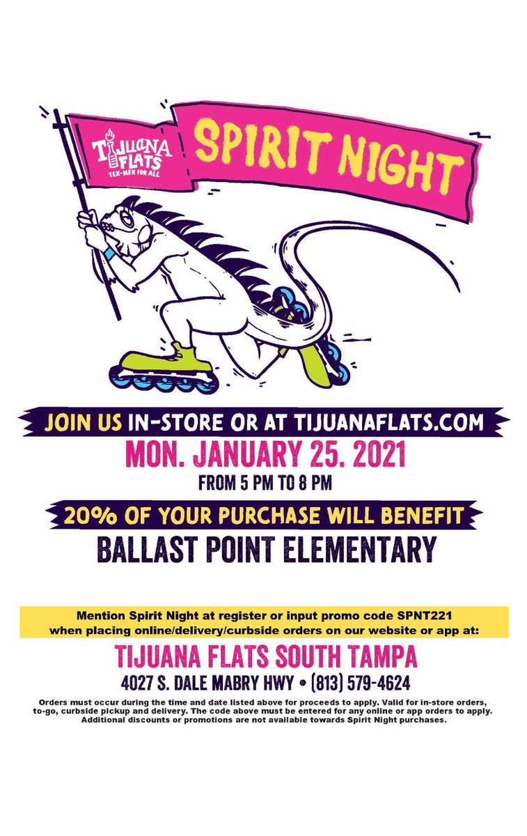 Spirit night tonight!! <a href="/Ballast_Pt_Elem/">Ballast Point Elem</a> @TijuanaFlats