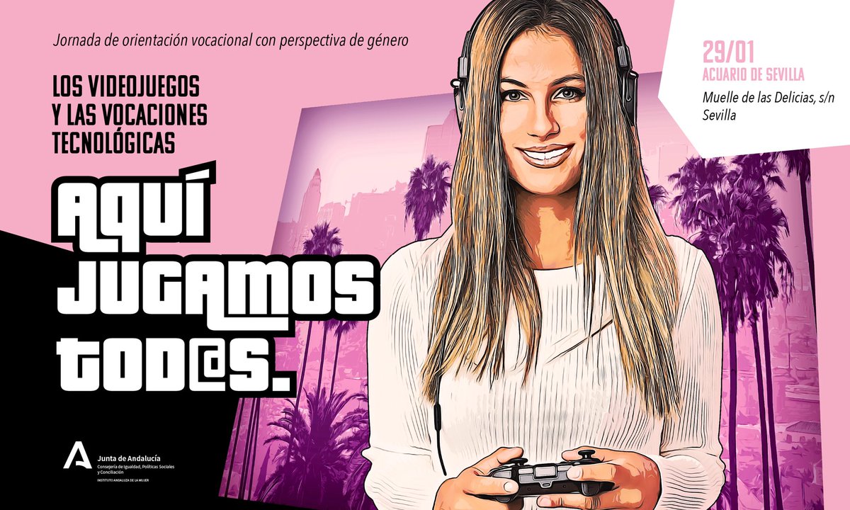 Este viernes 29 tienes una cita con la Jornada de orientación vocacional con perspectiva de género 🎮 Aquí jugamos tod@s: Los #videojuegos y las vocaciones tecnológicas.
Con:
🔺@Femdevs
🔺<a href="/WomANDigital_/">WomANDigital</a> y @rdmariscal 
🔺<a href="/mujeresenjuegos/">Women in Games ES</a>

✅Inscríbete: videojuegosyvocacionestecnologicas.es
