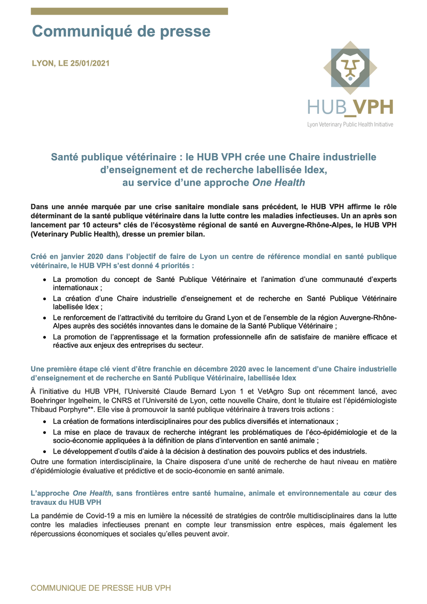 HUB_VPH's tweet image. Notre #HUBVPH fête ses 1 an ! 🎂

Dans une année marquée par la pandémie de #Covid19, le rôle de la #SantéPubliqueVétérinaire dans la lutte contre les maladies infectieuses s&apos;est révélé déterminant.

Retrouvez le bilan de nos 1ères actions
⬇️