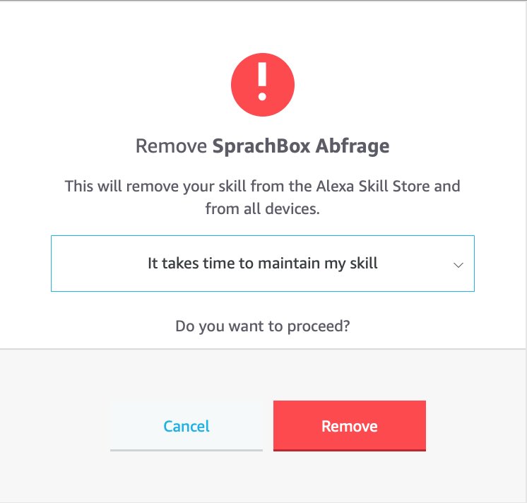 SprachBox_App's tweet image. Ein notwendiges #php Update meines @STRATO_AG Servers hatte zu viele Seiten Effekte mit meinem Code. Da ich diesen nicht in kurzer Zeit wieder lauffähig habe, entferne ich das #Skill erstmal.
Leider gibt @amazonDE mir als @_Develovers keine Feedbackmöglichkeit zu den Nutzern 😢