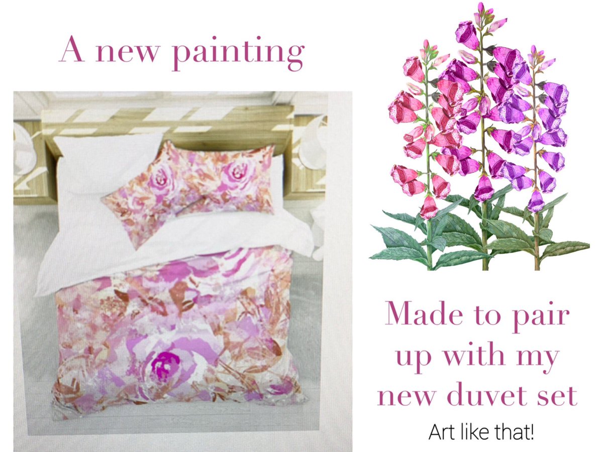artlikethat's tweet photo. New products for 2021  coming this week on my site . Exciting new colours and items, art, home decor and apparel. https://t.co/JVZjsF0Y0J. #new #2021 #duvets #pillowshqms #foxglove #painting. https://t.co/KIeRrsSoy2
