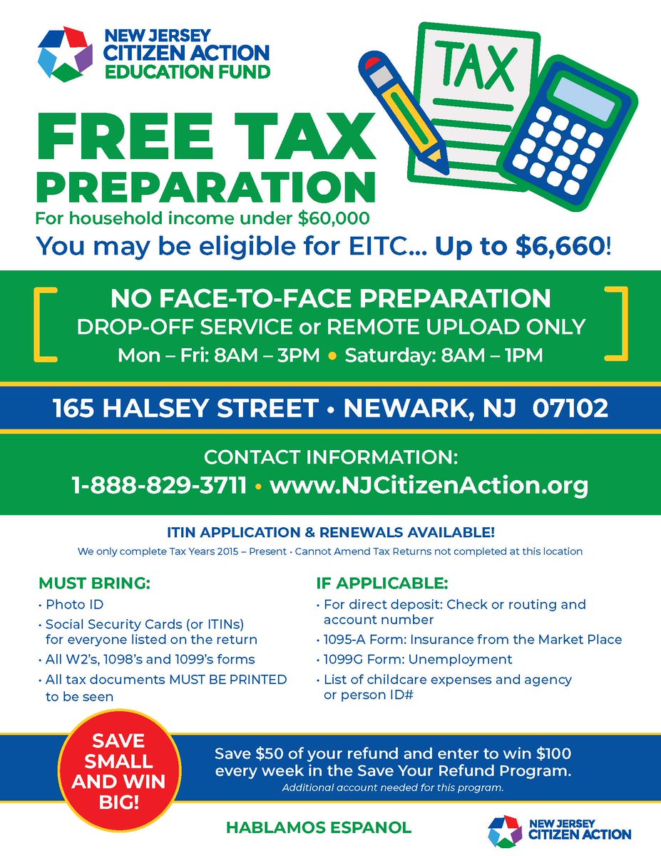 PartnersHlthFdn's tweet photo. Free Virtual Tax Preparation Services with @NJCitizenAction https://t.co/Zpq5aACljJ