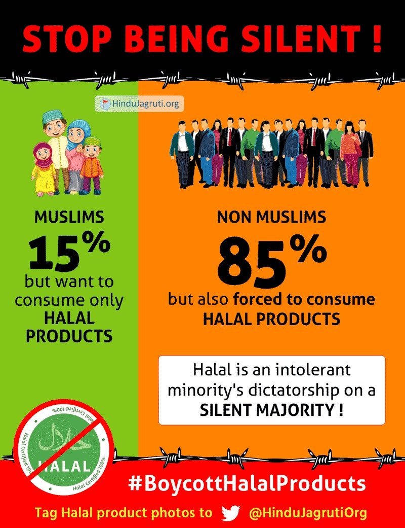 Just because Muslims (who make up 15% of the country’s population) want to consume only Halal meat, their practices are being forced upon the rest 85%.Hindu majority is compelled to consume halal meat by Govt. run institutions like the ITDC, Air India, railway catering ..