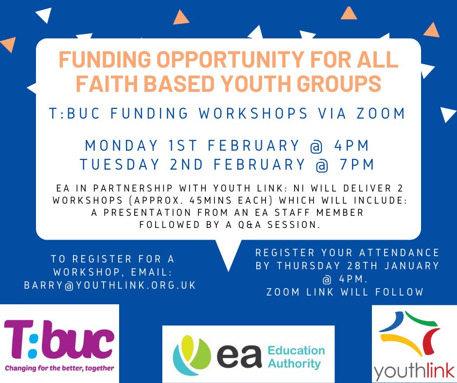 Please feel free to tag or share with those who might be interested in attending our upcoming <a href="/TBUCCamps/">TBUC Camps</a>  Funding Workshops delivered in partnership with <a href="/eayouthservice/">EA Youth Service</a>!