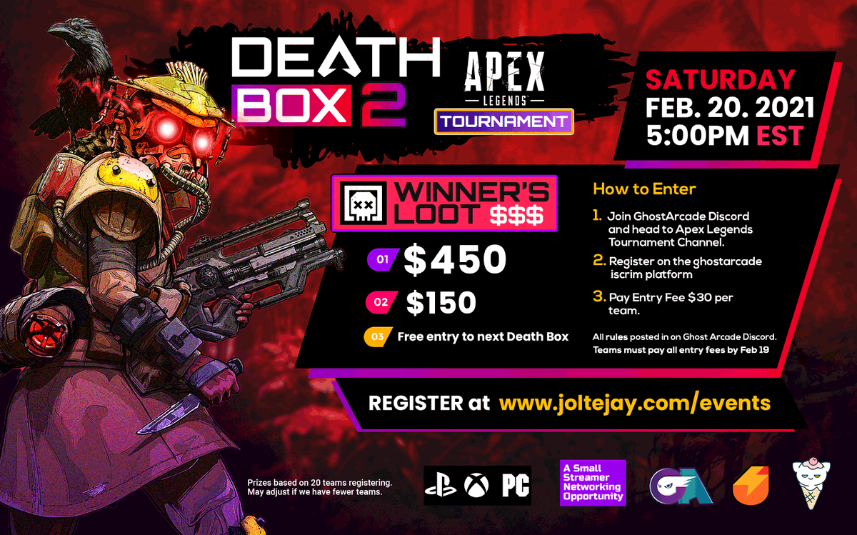 joltejay's tweet image. Where are my competitive casuals! Pull up! #apexkillrace #apexlegendstournament #deathbox #eSports