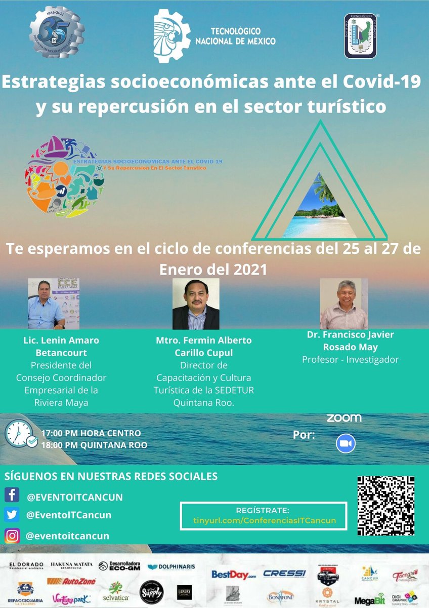Estamos a  unas cuantas horas del evento de ciclo de conferencias, ¡No te lo puedes perder!

Regístrate 
tinyurl.com/ConferenciasIT

#PatrimonioTurístico 

¡TE ESPERAMOS!