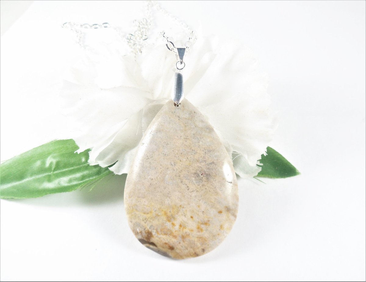valroseshowers's tweet image. Beige Necklace - Chrysanthemum Stone Pendant - Coral Fossil Agate Stone - Grounding Medallion - Popular Right Now - Gifts under 20 for Her etsy.me/383HT6M #pottiteam #FossilStone