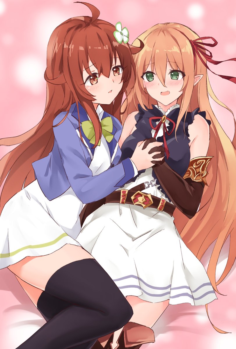 「エルフの女とエルフを使う女がイチャイチャしてる絵です。 」|桜埜 織🍀のイラスト