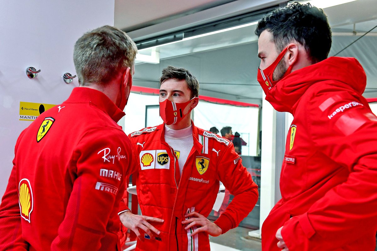 insideFDA's tweet photo. 𝗠𝗔𝟵 🇳🇿

It’s @MarcusArmstrng’s turn to take over the SF71-H this afternoon, his first time driving an #F1 car 💪

What a sight 📸

#FDA @ScuderiaFerrari https://t.co/fFFz2oejkM