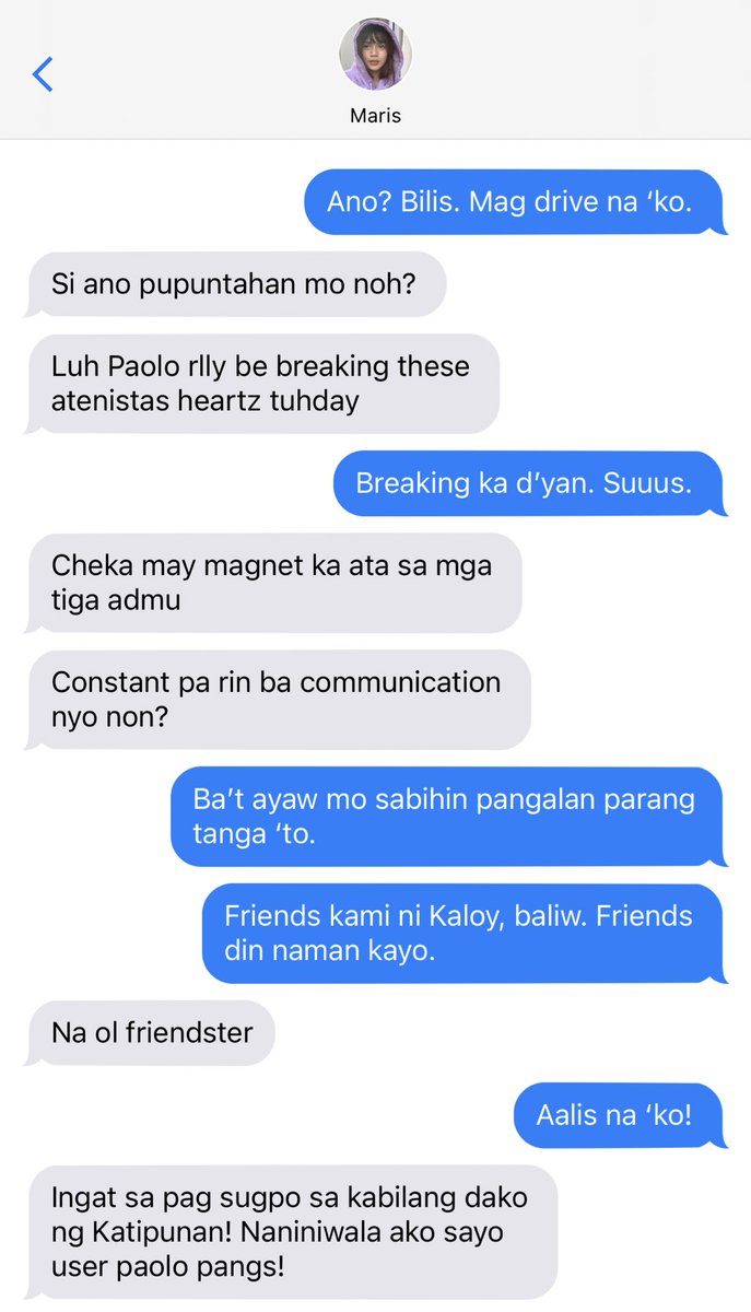 — fifty three — • pao and maris convo before pao went to ateneo •