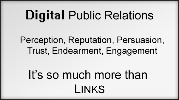 𝗗𝗶𝗴𝗶𝘁𝗮𝗹 𝗣𝗥 - 𝗜𝘁'𝘀 𝗻𝗼𝘁 (𝗺𝗲𝗮𝗻𝘁 𝘁𝗼 𝗯𝗲) 𝗮𝗯𝗼𝘂𝘁 𝘁𝗵𝗲 𝗹𝗶𝗻𝗸𝘀And so, with JM referencing the term,there's no way the SEO sector is going to avoid turning this into a buzz :(Read More >>> #SEO  #DPR  #DigitalPR  #DigitalPublicRelations