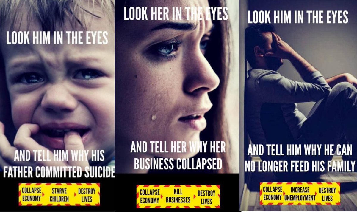 Maybe the Govt should ask themselves whether they are prepared to look into the eyes of the many millions of people who are suffering from their lockdown policy - which *is* 100% their responsibility. 2/2 #LookThemInTheEyes