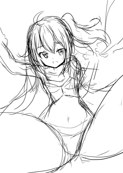 #皆さんラフと完成絵を見せてください 