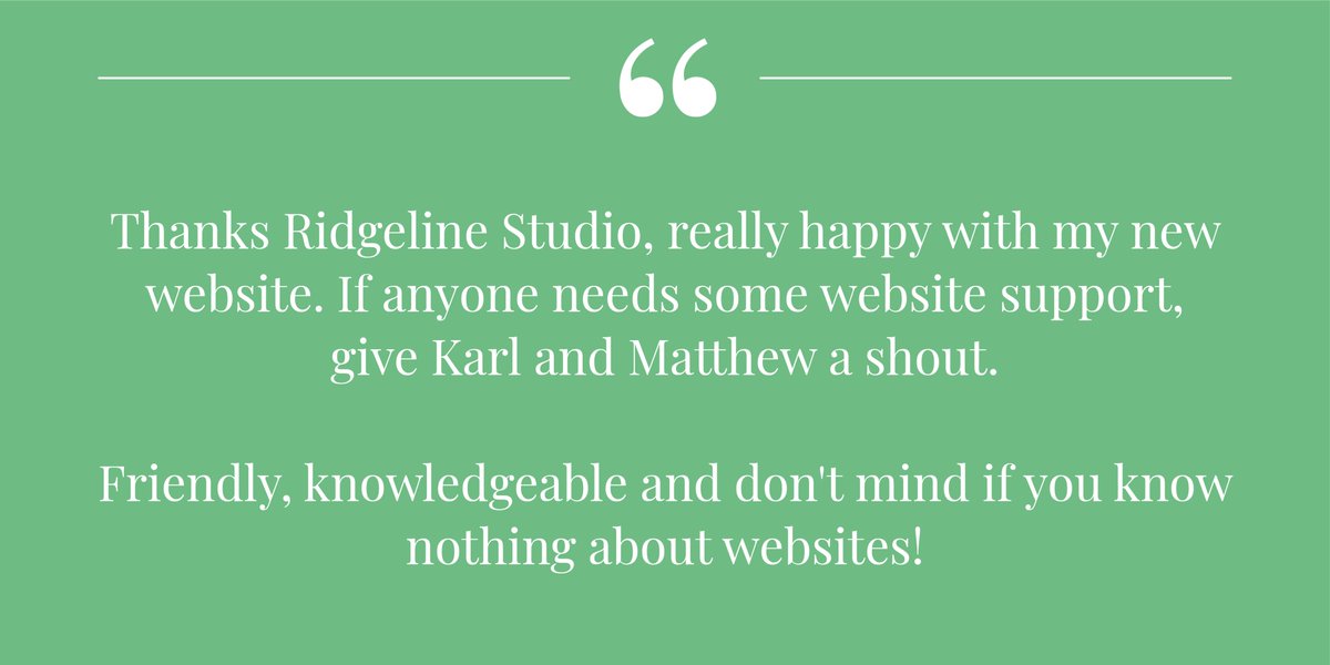 A recent message following a website build. We're super proud to have so many happy clients 😀