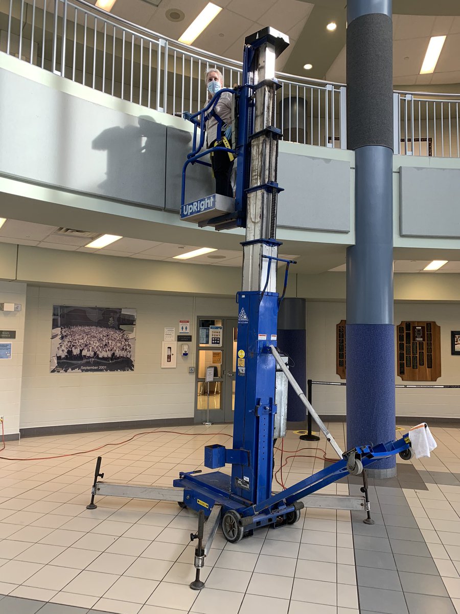 OwnerShane's tweet image. One of are great custodian crew members painting rail today at Holy trinity