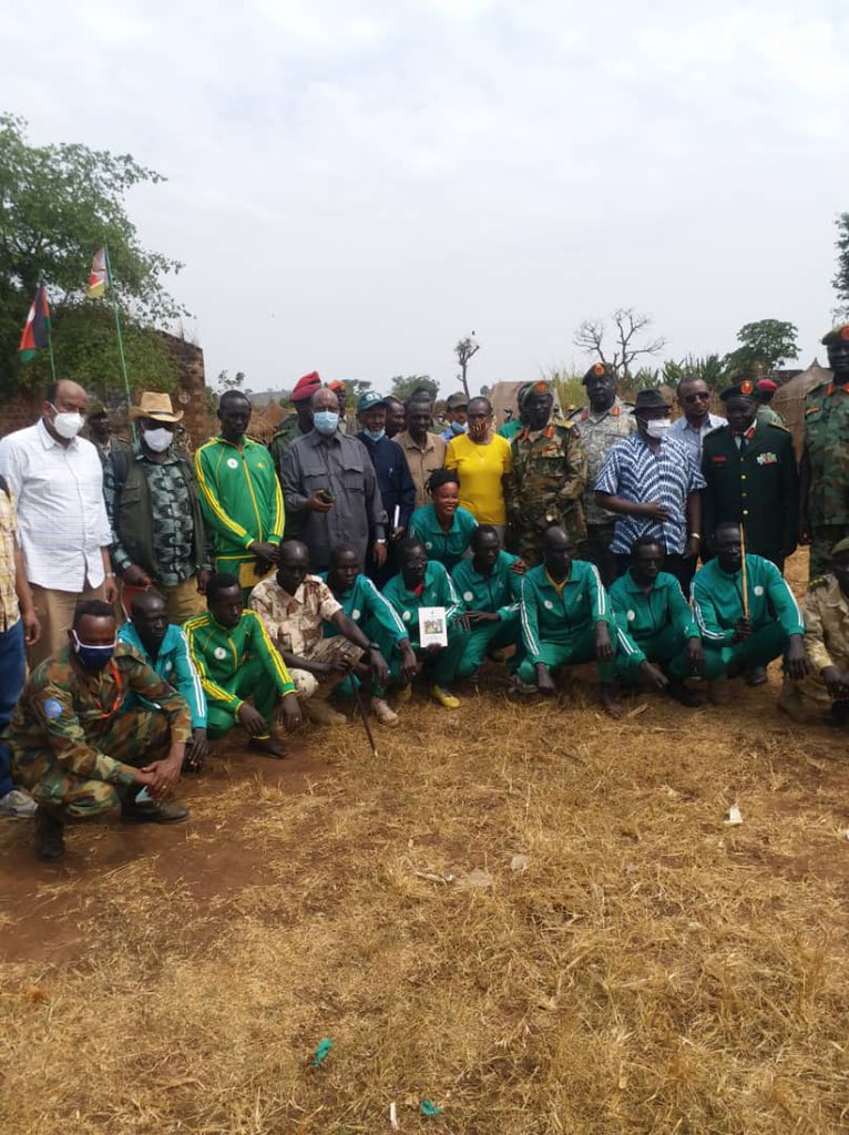 AUC_PAPS's tweet photo. Amb. Joram Biswaro, #AU-SRCC in South Sudan, together with #lGAD Ambassadors and @RJMECsouthsudan accompanied Hon. Angelina Teny, Minister of Defense of #SouthSudan on a joint field mission to the #Maridi & #Rajaf military training centers in W. & C. Equatoria on 23 January 2020 https://t.co/IzQNomamKC