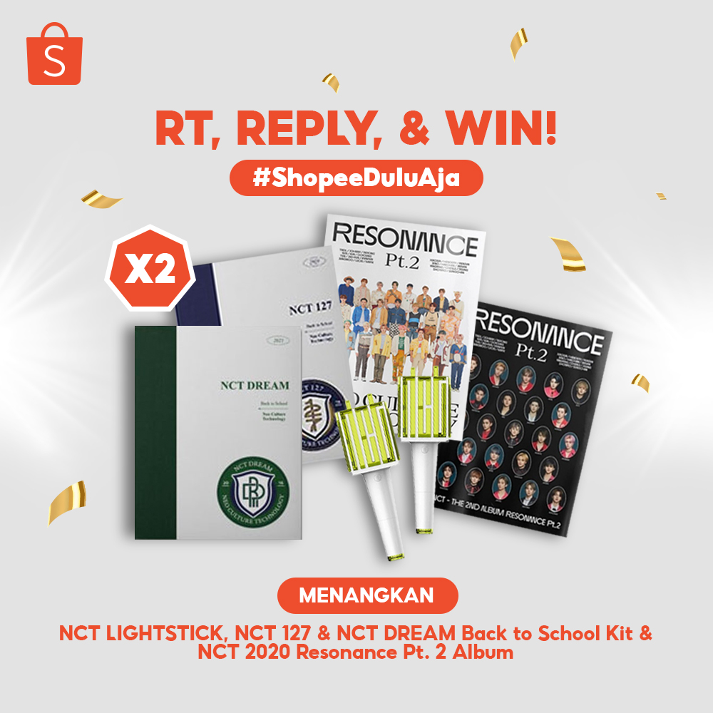 NCTzen, sekarang mimin mau 🚨 GIVEAWAY NCT MERCHANDISE 🚨 Ini dia cara ikutannya:

1. FOLLOW @SHOPEEID
2. RT &amp; LIKE tweet ini
3. REPLY "SHOPEE MANTUL" pakai #ShopeeDuluAja #OrenLagiOrenLagi #GiveawayDariShopee #STAYWithShopee #KejutanSpesialShopee SEBANYAK-BANYAKNYA