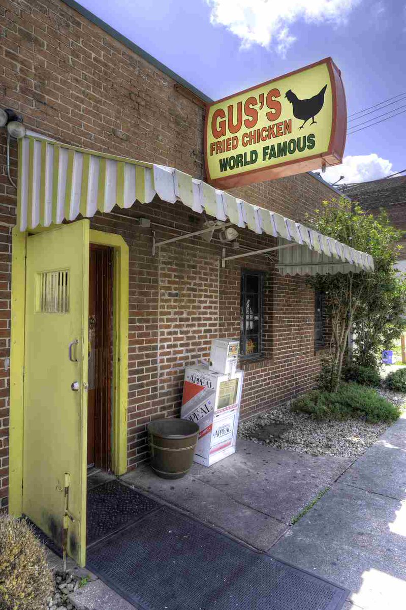 Fried Chicken: Gus's World Famous Fried Chicken is gonna have a line no matter what time you get there. It's hot/spicy, there is no mild. Dodge's Store is the best Gas Station chicken you'll ever eat. Get a side of JoJos. TRUST ME. Uncle Lou's got a down home taste you'll love.